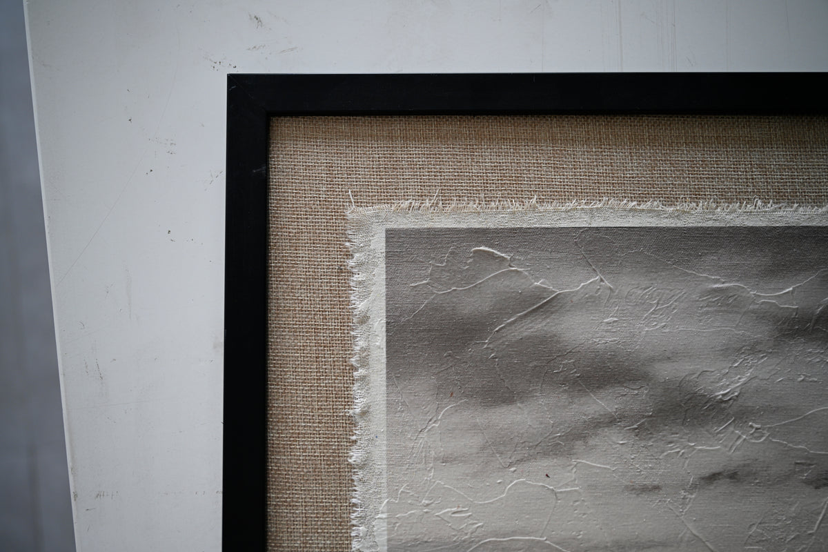 Vintage Landscape Framed Wall Art, 20x28 Inch Canvas Print, Black Frame and Linen Sesame Mat, Nature Scenery Decor for Living Room and Bedroom