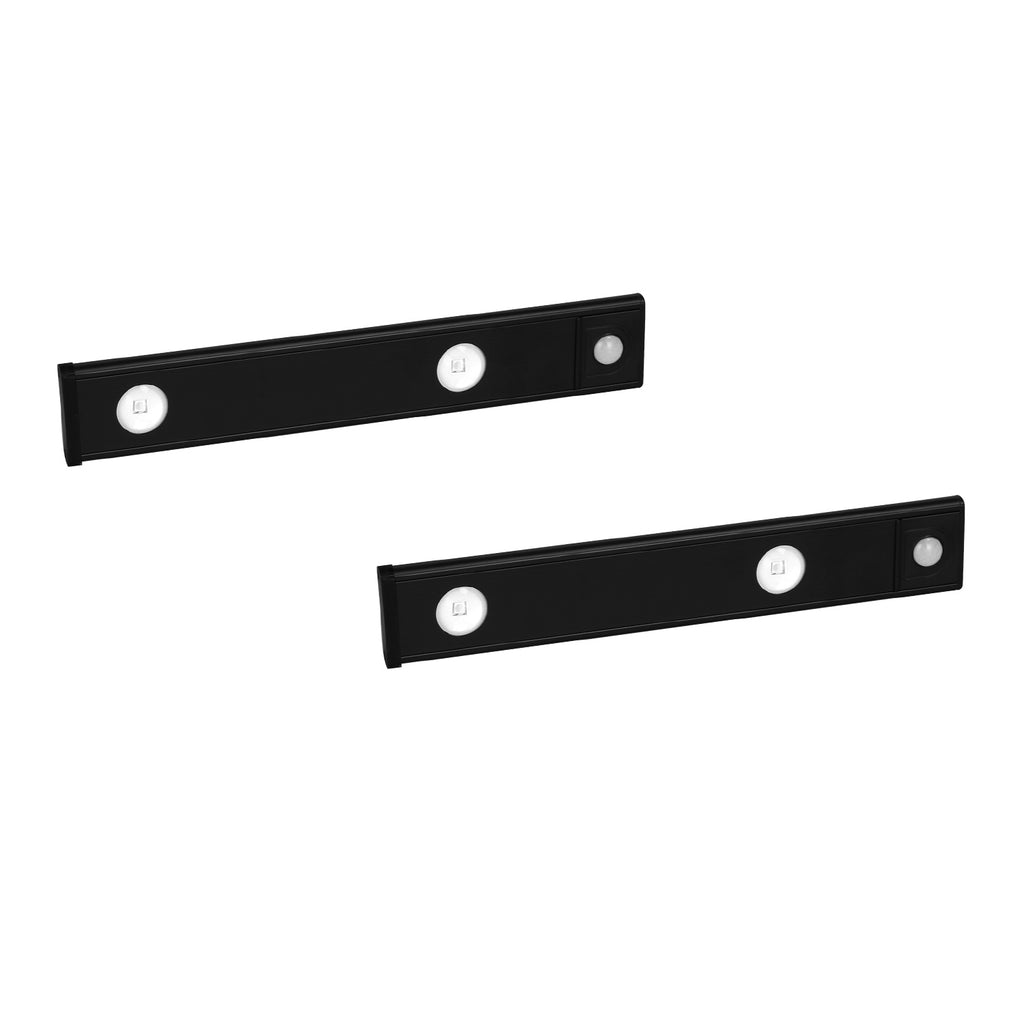 Rechargeable Under Cabinet Lights, 2 Pack Motion Sensor LED Closet Bar, Dimmable 3 Color Temperatures, 7.87 in, Black or White