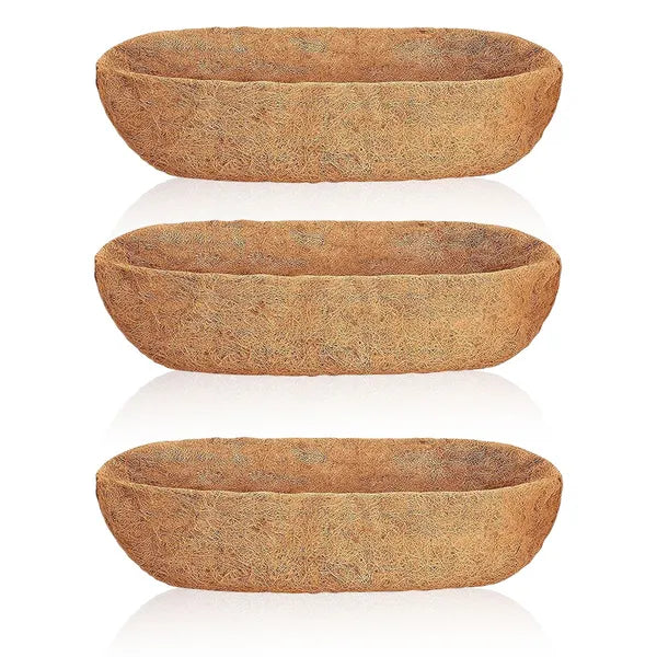 Coco Liners for Window Box Planters, 3 Pack Coconut Fiber Trough Basket Liners in 24, 30 and 36 Inch
