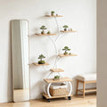 Tree Shaped Plant Stand with Full Spectrum LED Grow Light, White Metal 8-Tier Indoor Plant Shelf with Lockable Wheels, 48 Inches