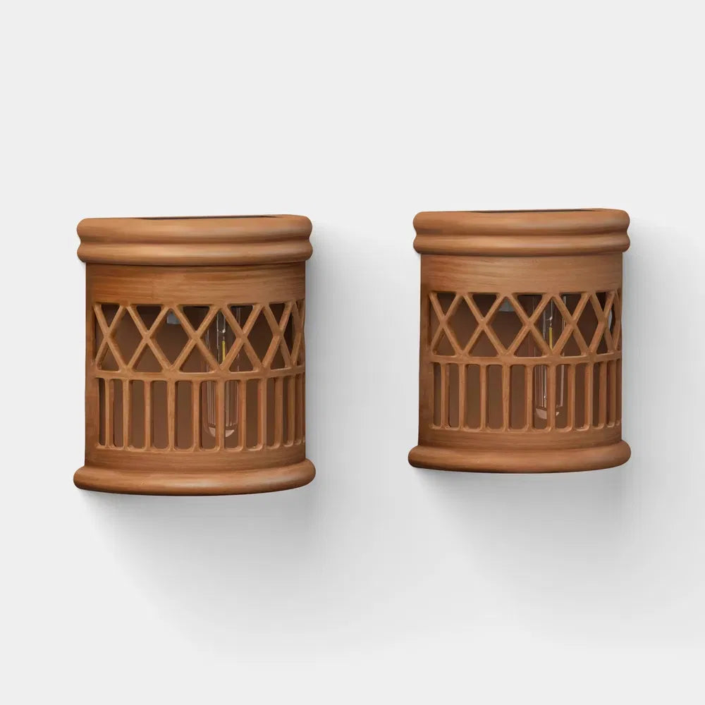 Solar Outdoor Wall Lights, 2 Pack Woven Deck and Fence Accent Lights With Filament LED Bulbs
