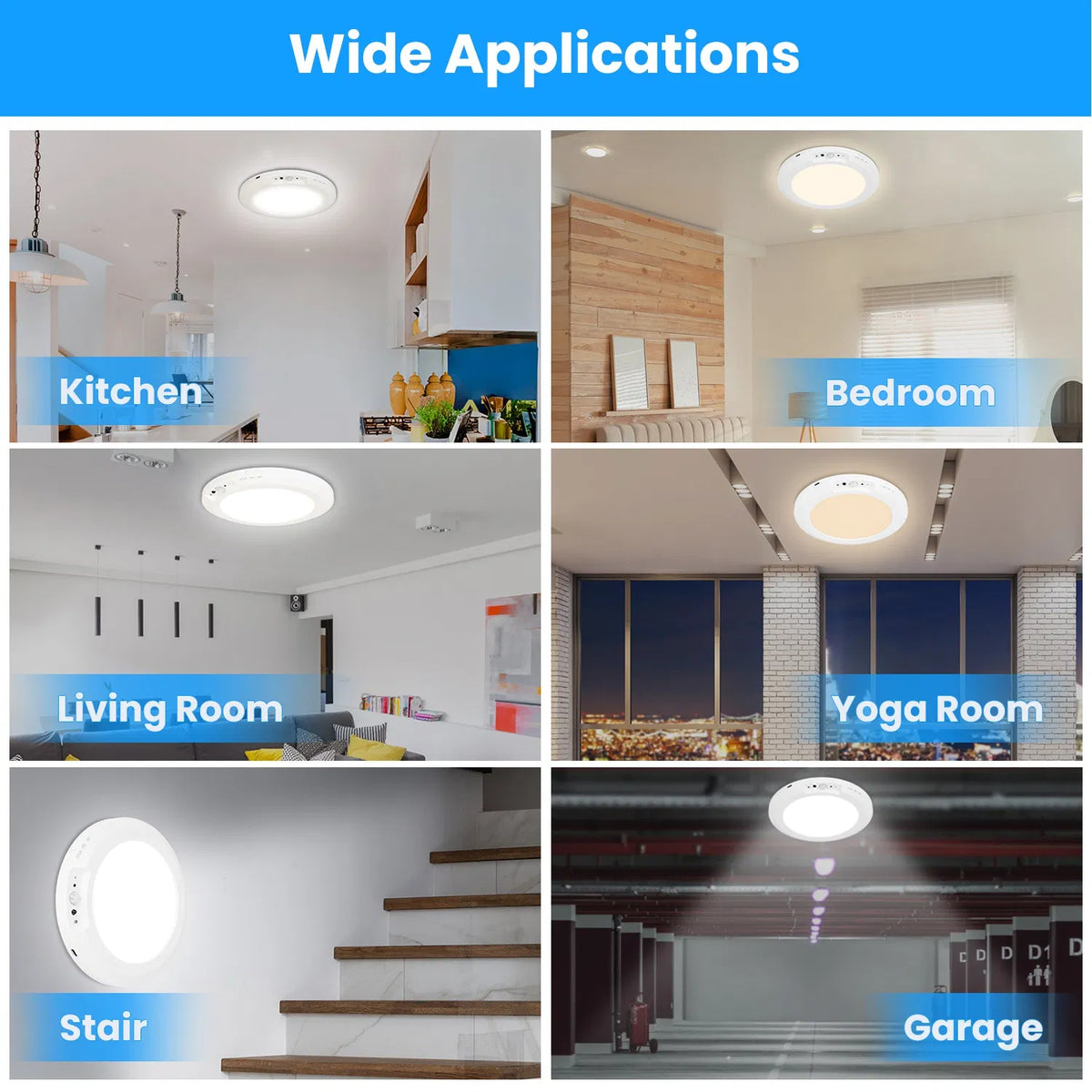 Motion Sensor Ceiling Light, Rechargeable Wireless LED Flush Mount With Remote, Dimmable 3 Color Temperatures, White 7.09 In