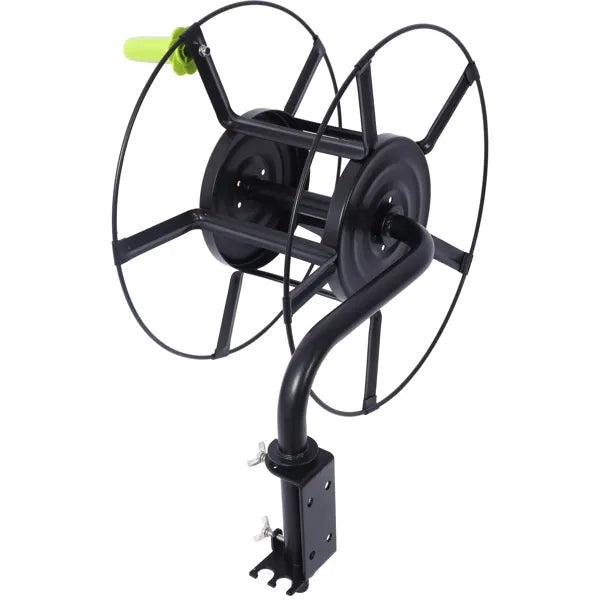Wall Mount Garden Hose Reel With 180 Degree Swivel, Holds 82 Ft of 5/8 In Hose, Steel Hose Hanger With Quick Connectors