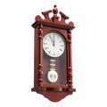 Pendulum Wall Clock, 23.2 In Wood Grandfather Clock With Quartz Movement, Cherry Tone Finish, Silent Vintage Decor for Living Room