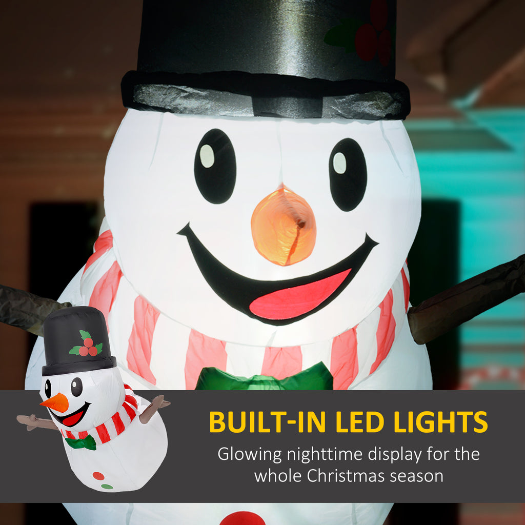 Inflatable Hanging Snowman With LED Lights, 3.4 ft Lighted Christmas Yard Decoration for Indoor and Outdoor Display