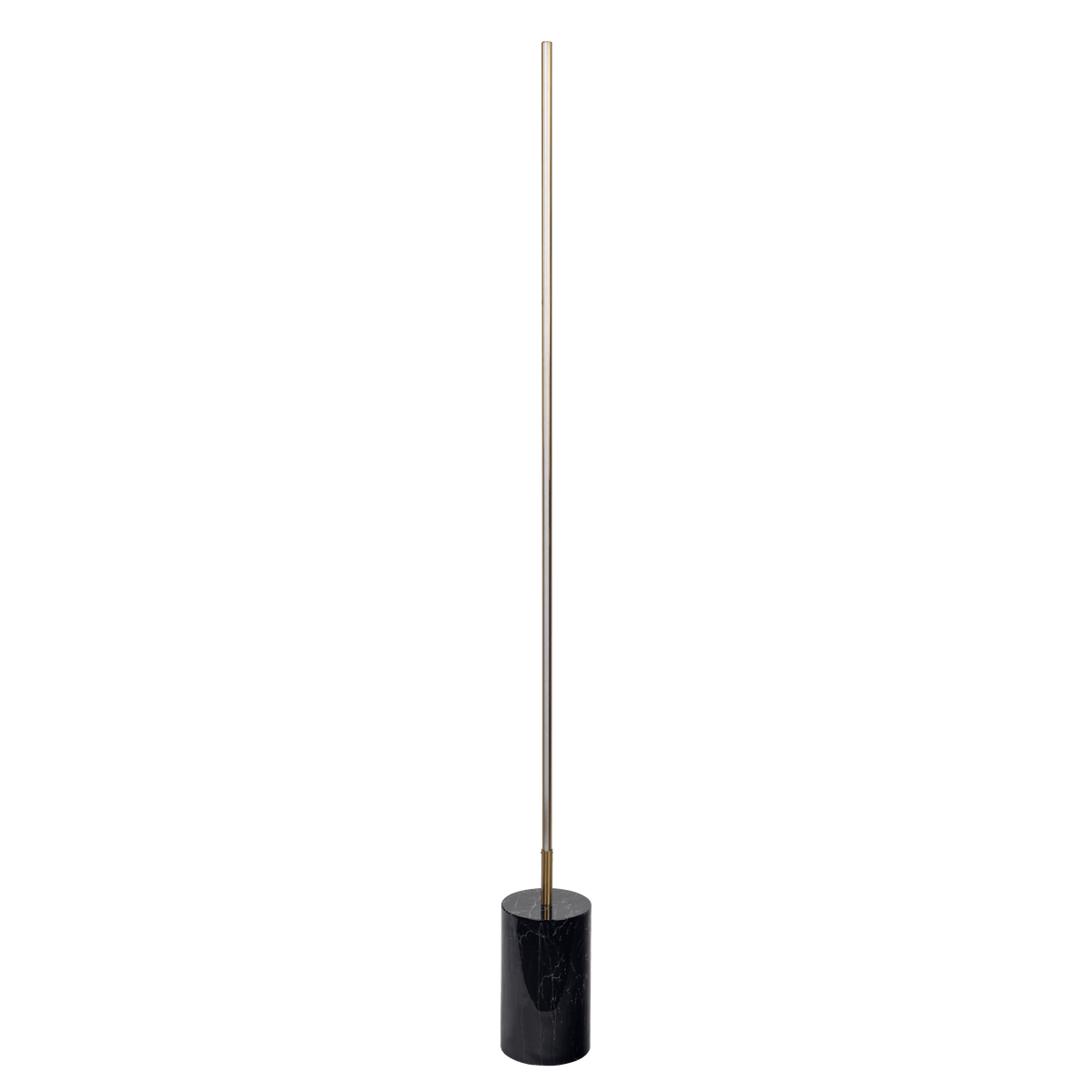 Modern LED Floor Lamp, 64 in. Brass Gold Tube With Faux Marble Base and Cord Switch