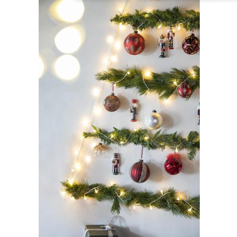 Red Glass Christmas Ball Ornaments, Set of 6 - 3.9" Hand-Painted Leaf Design Hanging Tree Baubles