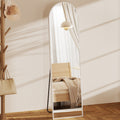 Arched Full Length Mirror, 59" x 16" Aluminum Frame Floor Standing Mirror for Bedroom, Hanging or Leaning