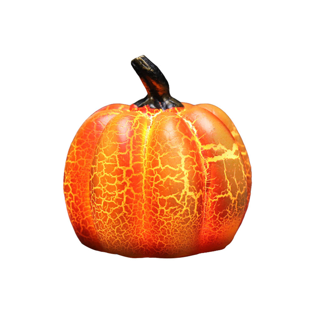 LED Pumpkin Lantern, Resin Halloween Pumpkin Light in Long, Round and Flat Shapes