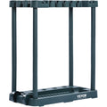 Garden Tool Organizer Rack With 10 Slots, Dark Green Rolling Yard Tool Tower for Garage, Shed, and Outdoor Storage