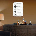 Yin and Yang Metal Wall Sign, Black and White Vintage Tin Wall Art Decor, 7.87 x 7.87 In