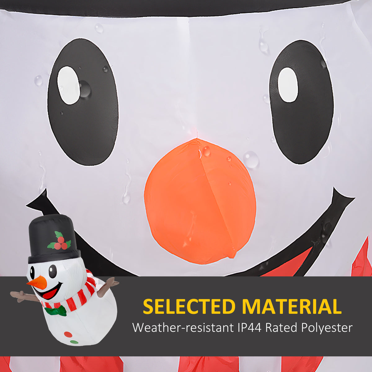 Inflatable Hanging Snowman With LED Lights, 3.4 ft Lighted Christmas Yard Decoration for Indoor and Outdoor Display