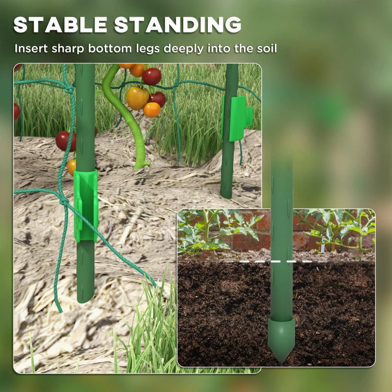 Metal Garden Trellis with Climbing Net, Green Arch A-Frame Plant Support for Climbing Vines, 72" Tall