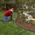 No-Dig Garden Edging Kit, Black Flexible Plastic Landscape Border with Stakes, 32.8, 60 or 100 ft