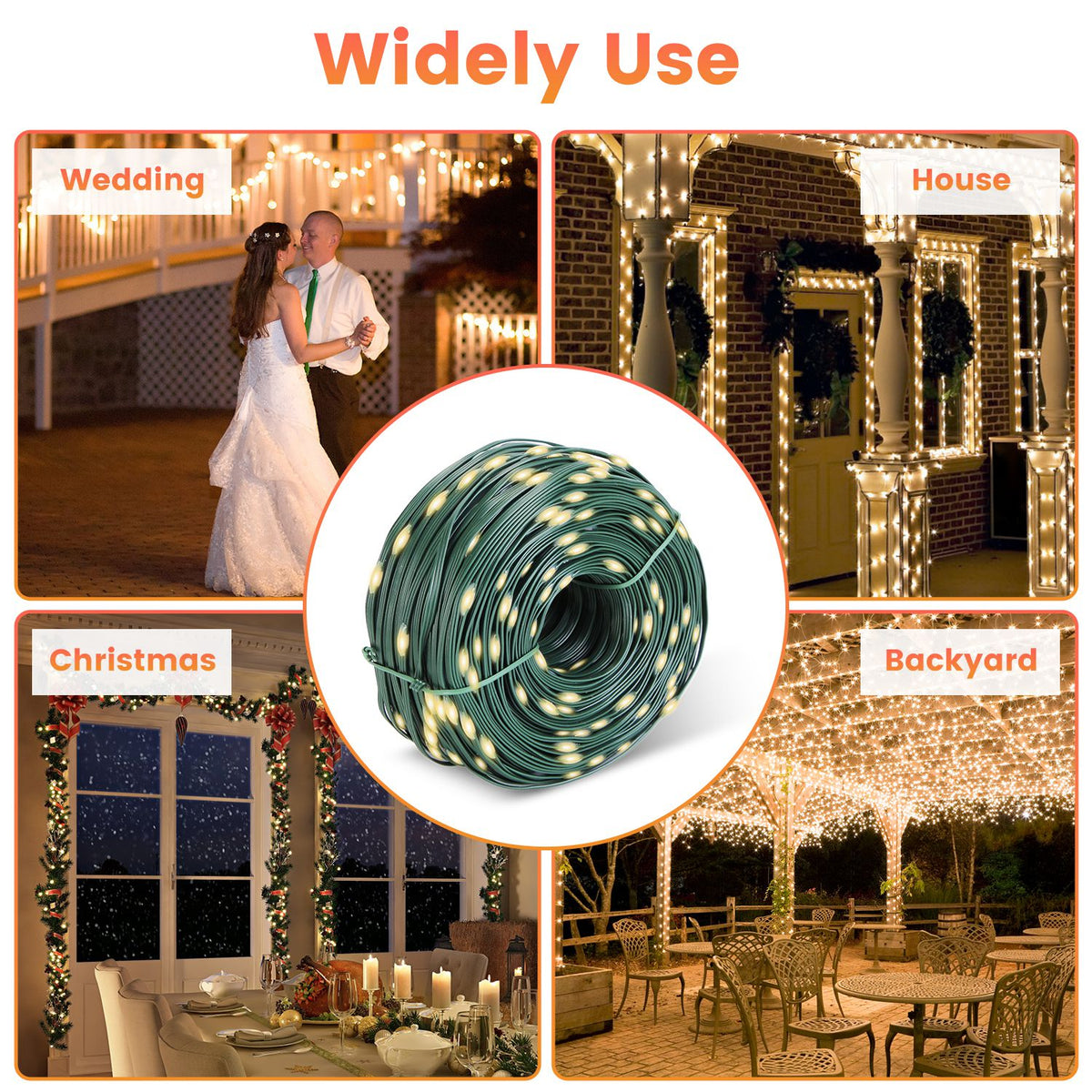 330 Ft String Lights with Remote, 1000 LED Outdoor Christmas Lights, 8 Modes, 8 Brightness Levels, Timer, Green Wire