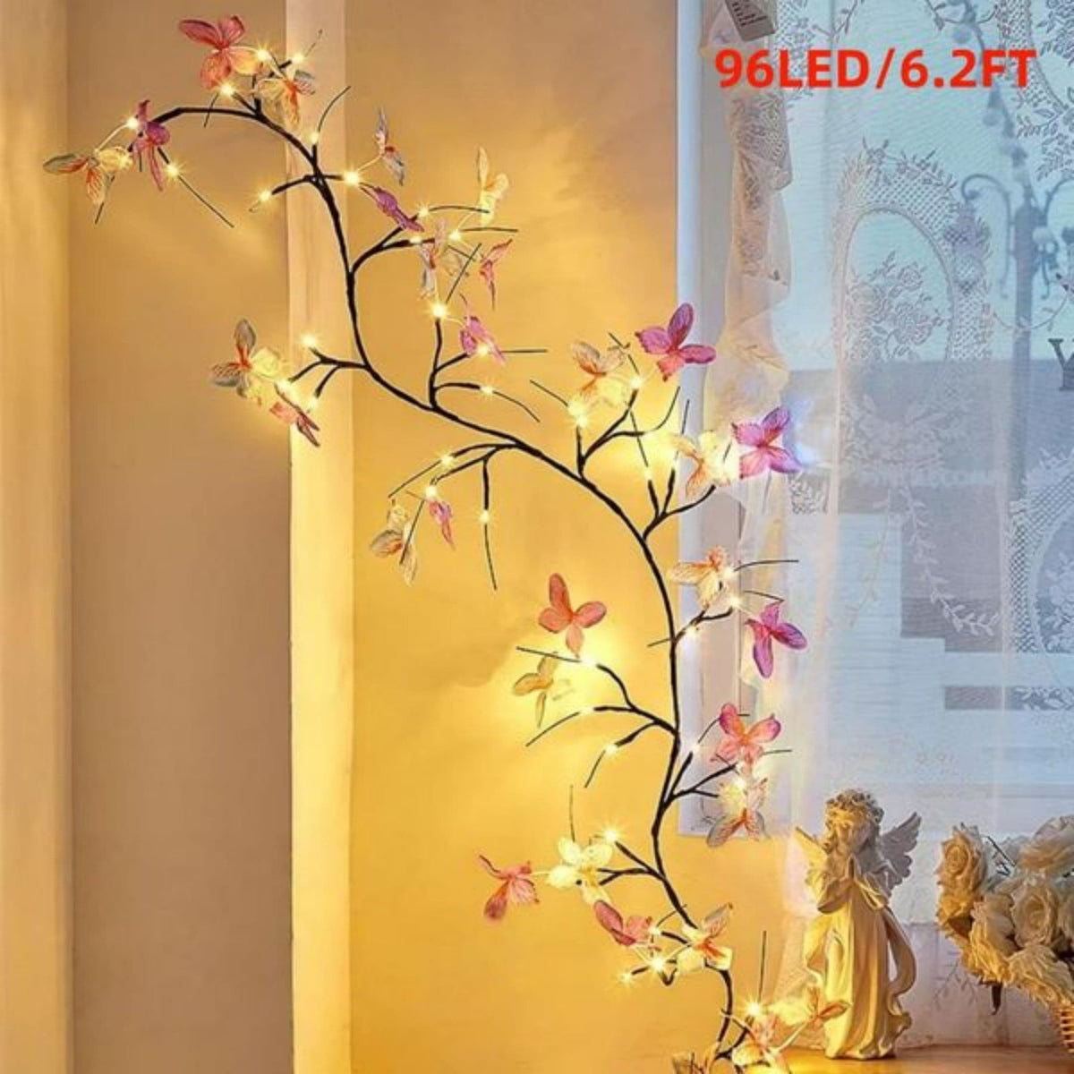 Butterfly Vine Wall Lights, 144 LED Lighted Willow Branch Garland With Remote, Bendable Indoor Fairy Light Decor for Bedroom and Living Room