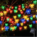 Solar Bow String Lights, 50 LED Multicolor Christmas Fairy Lights, 30.68 ft Waterproof Outdoor Garden Decor with 8 Modes
