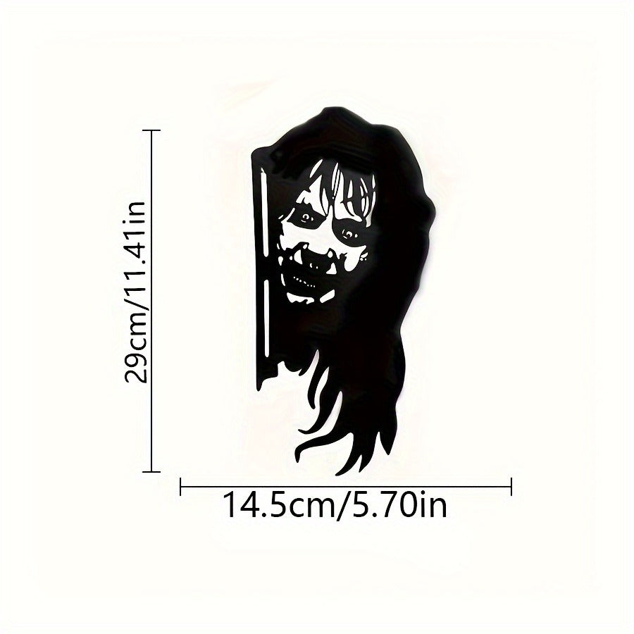 Gothic Witch Metal Wall Art, Wrought Iron Silhouette Tree and Window Hanging Decor