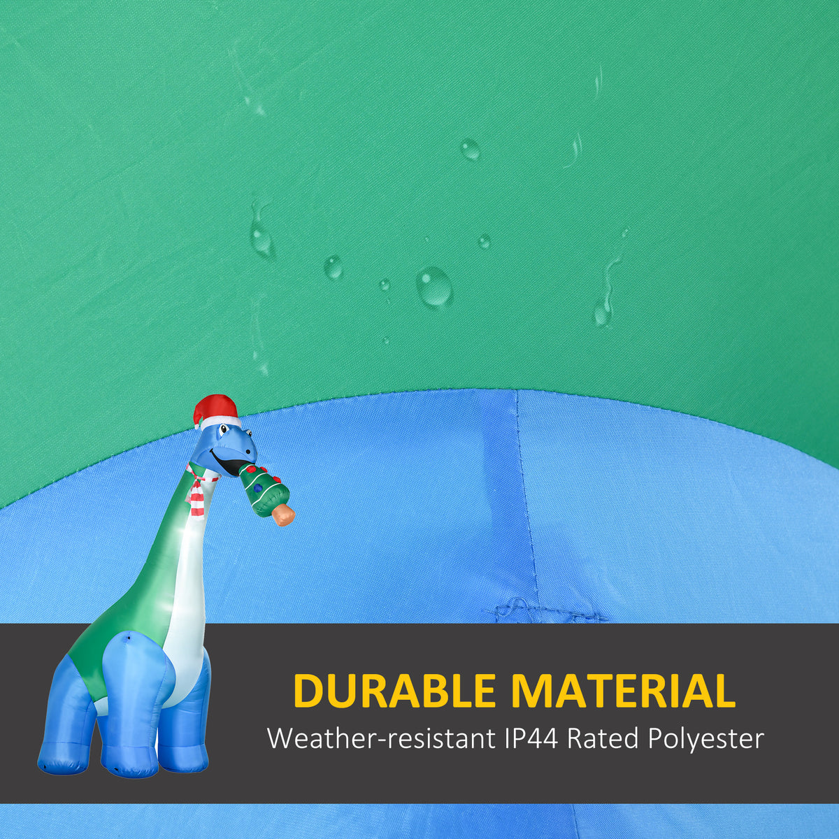Giant Christmas Inflatable Dinosaur With Christmas Tree, 10 ft Lighted Outdoor Yard Decoration With LED Lights, Stakes and Fan