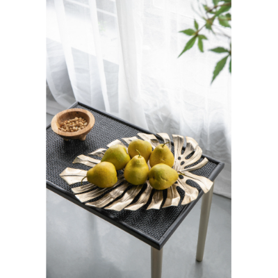 Gold Monstera Leaf Wall Decor, Aluminum Decorative Tray, 18.9" Tropical Botanical Accent