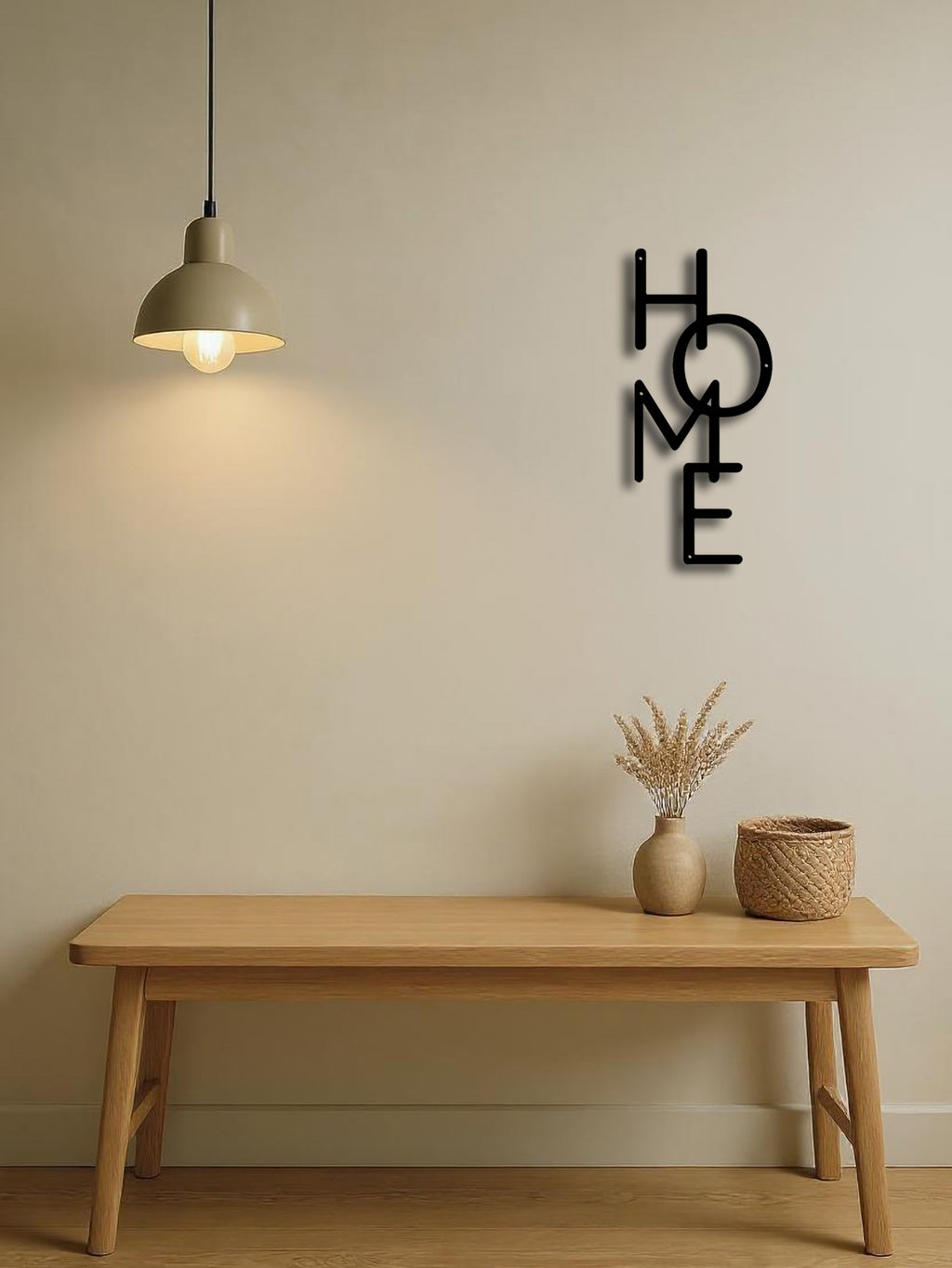 Metal HOME Wall Sign, Black Vertical Letter Wall Decor for Entryway, Bedroom, and Living Room, 5.12 x 11.82 Inches