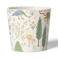 Ceramic Indoor Planter Pot, Glazed Multicolor Floral Design With Scalloped Rim, Round, 6.02" Width