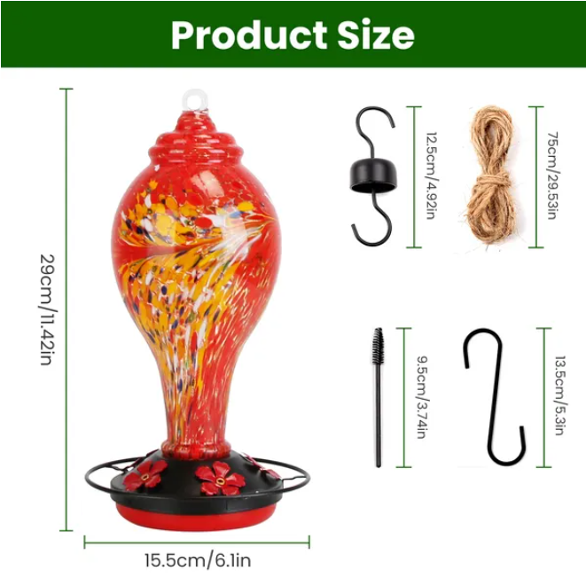 Hummingbird Feeder With 5 Flower Feeding Ports, Hanging Outdoor Nectar Bird Feeder for Garden