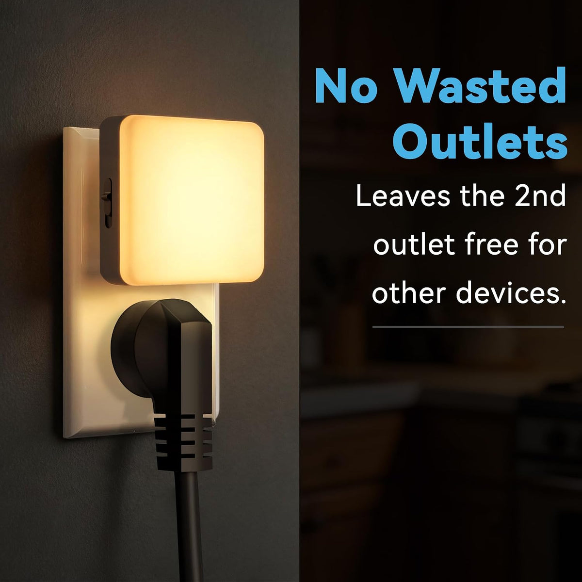 Dusk to Dawn Plug-In LED Night Light, 2 Pack, Soft White 2700K Auto On/Off Sensor for Bedroom, Nursery, and Hallway