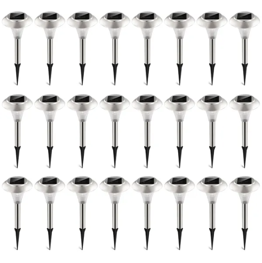 24 stainless steel solar pathway stake lights