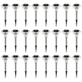 24 stainless steel solar pathway stake lights