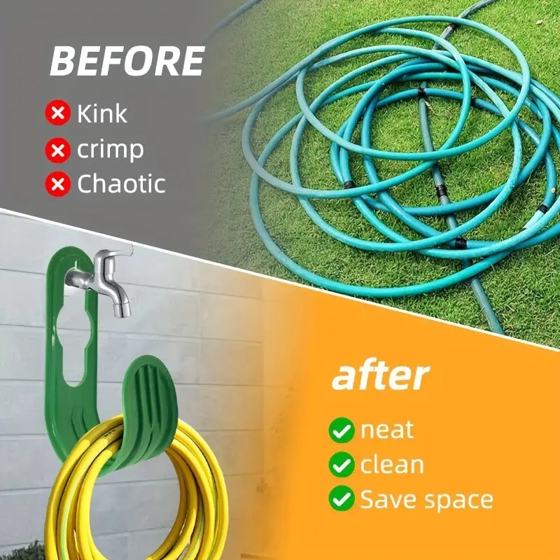 Garden Hose Hanger, Set of 2 Wall Mounted ABS Hose Holders in Green or Black