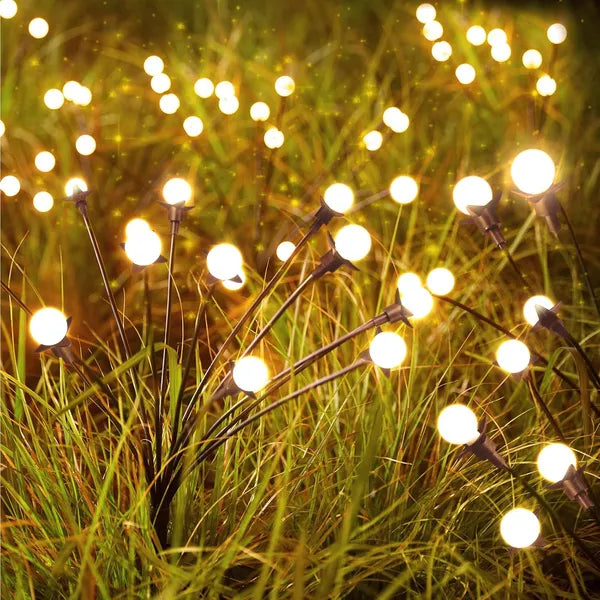 Solar Garden Lights, 4 Pack Firefly Stake Lights With 48 LEDs, 2 Lighting Modes, Warm White Swaying Outdoor Yard Decor