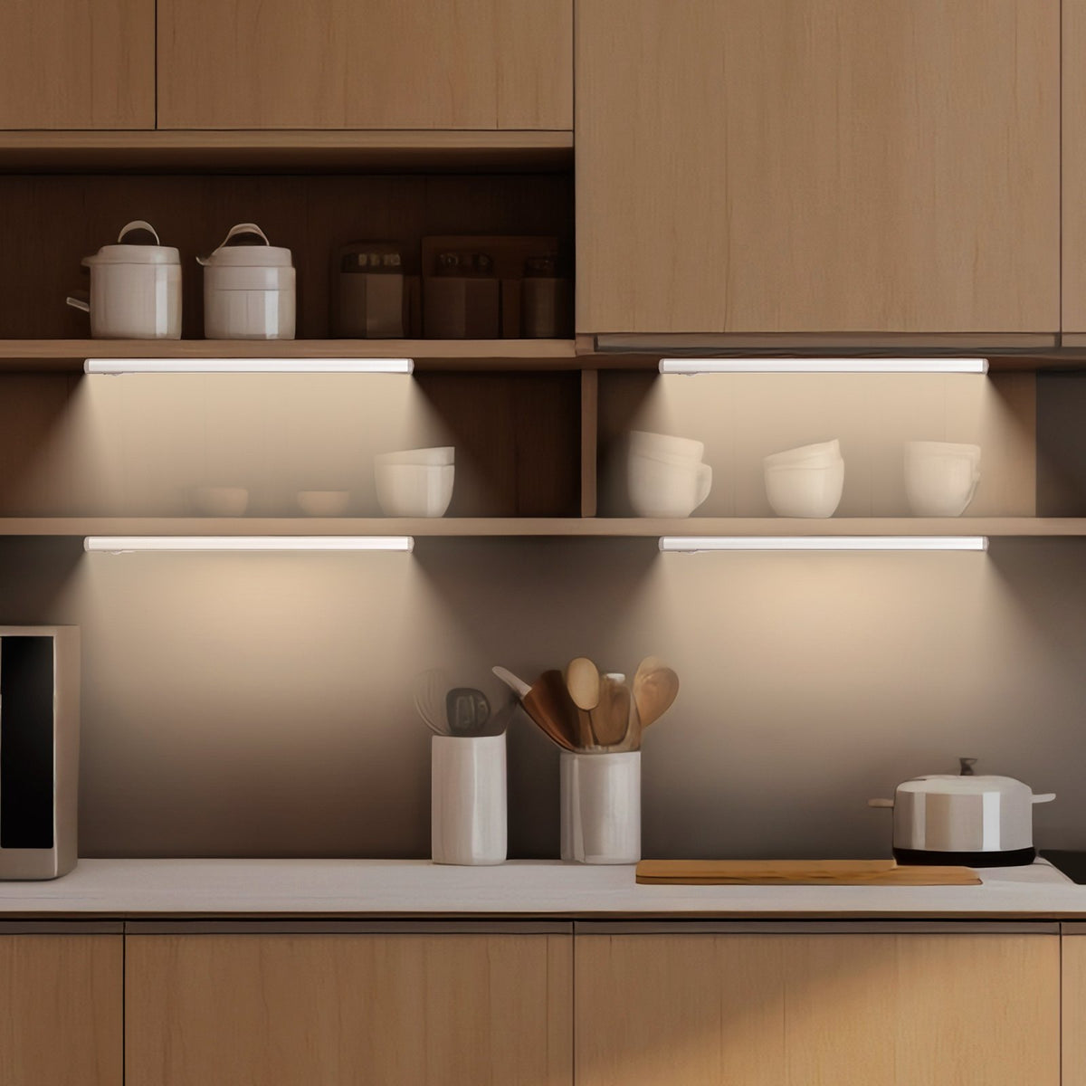 Under Cabinet Lighting, 5 Pack 68 LED Motion Sensor Lights, Battery Operated Closet Light Bars