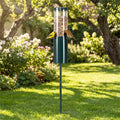 Standing Bird Feeder with Pole, Squirrel-Proof Metal & Clear Tube Feeder, 4 Feeding Ports with Perches, Green, 51" Tall