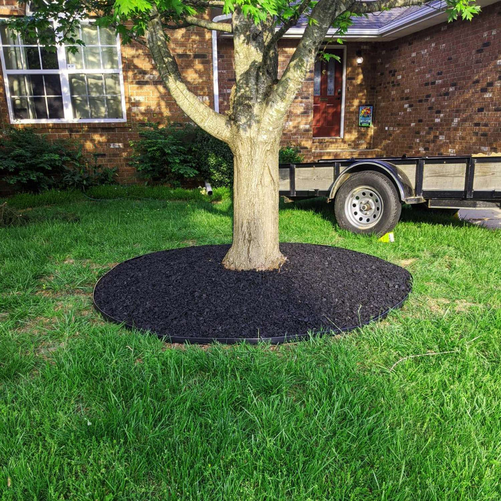 Garden Edging Kit, 32.8 ft Black Plastic Lawn Border With 30 Spikes, 2 in Tall No-Dig Landscape Edging