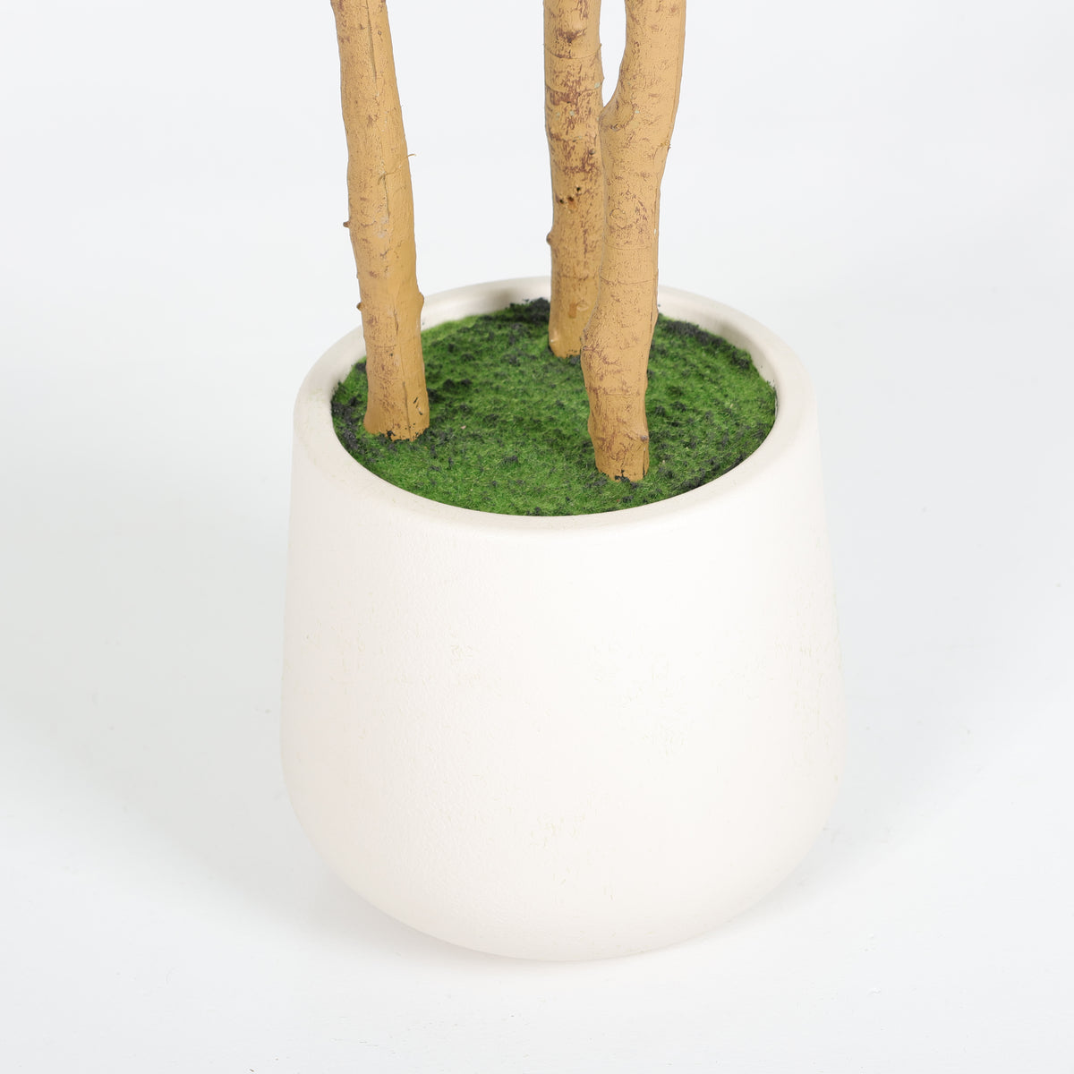 Artificial Fiddle Leaf Fig Tree 5.2 FT With White Pot, Faux Indoor Plant for Living Room, Office and Home Corner Decor