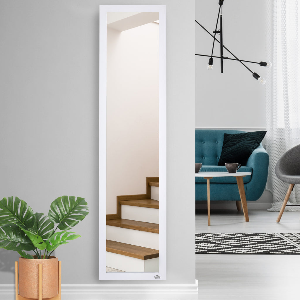 White Full Length Mirror, Freestanding or Wall Mounted Floor Mirror for Bedroom, Living Room and Entryway