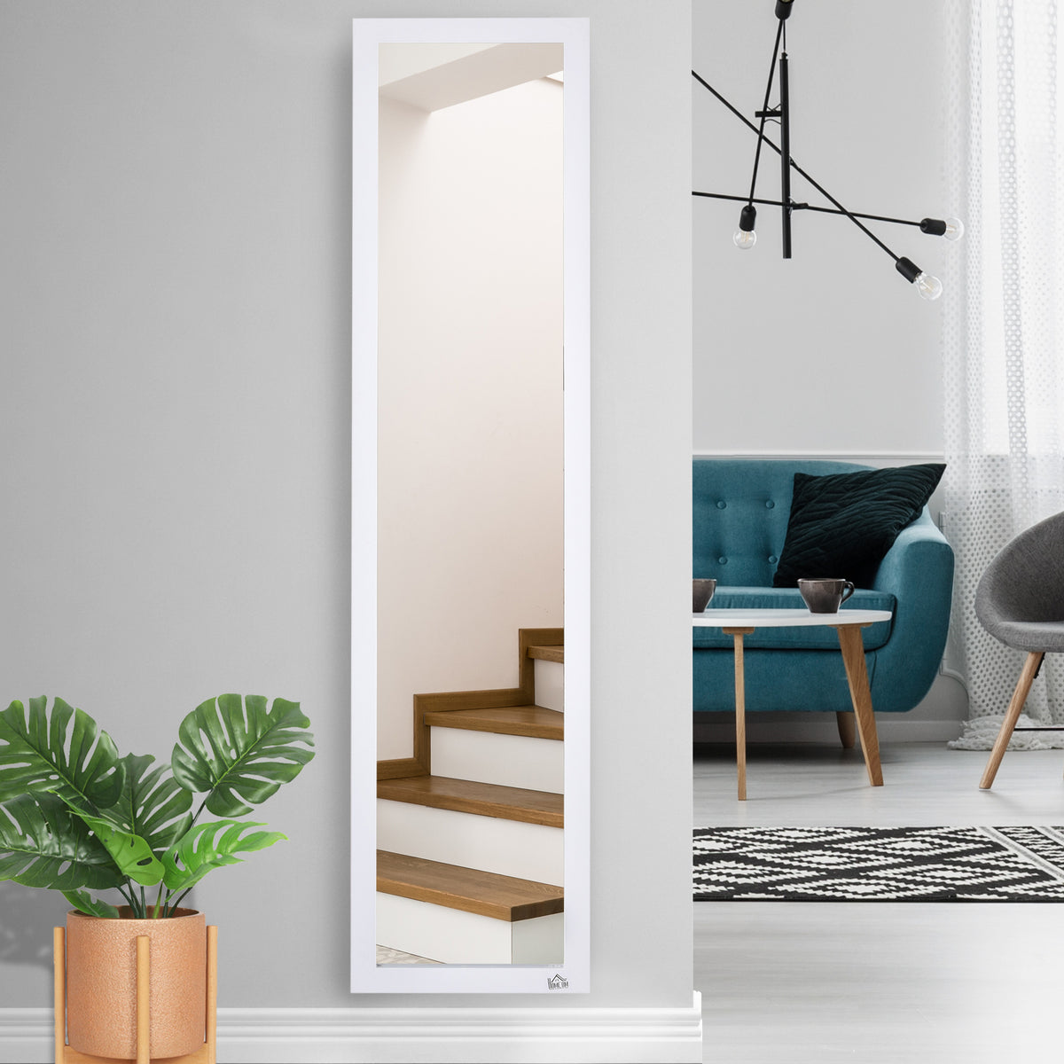 White Full Length Mirror, Freestanding or Wall Mounted Floor Mirror for Bedroom, Living Room and Entryway