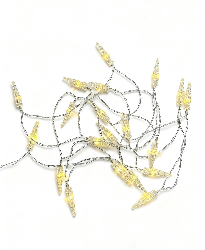 Christmas LED String Lights Set of 8, Battery Operated Fairy Lights in Assorted Shapes and Lengths