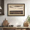 Vintage Landscape Framed Wall Art, 20x28 Inch Canvas Print, Black Frame and Linen Sesame Mat, Nature Scenery Decor for Living Room and Bedroom