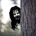 Gothic Witch Metal Wall Art, Wrought Iron Silhouette Tree and Window Hanging Decor