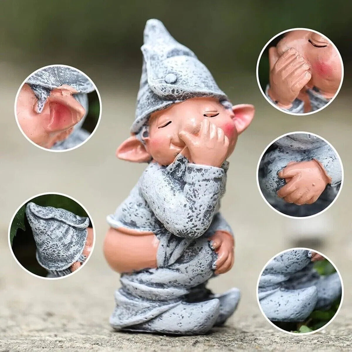 Funny Pooping Gnome Statue, Resin Miniature Garden Ornament for Yard and Home Decor