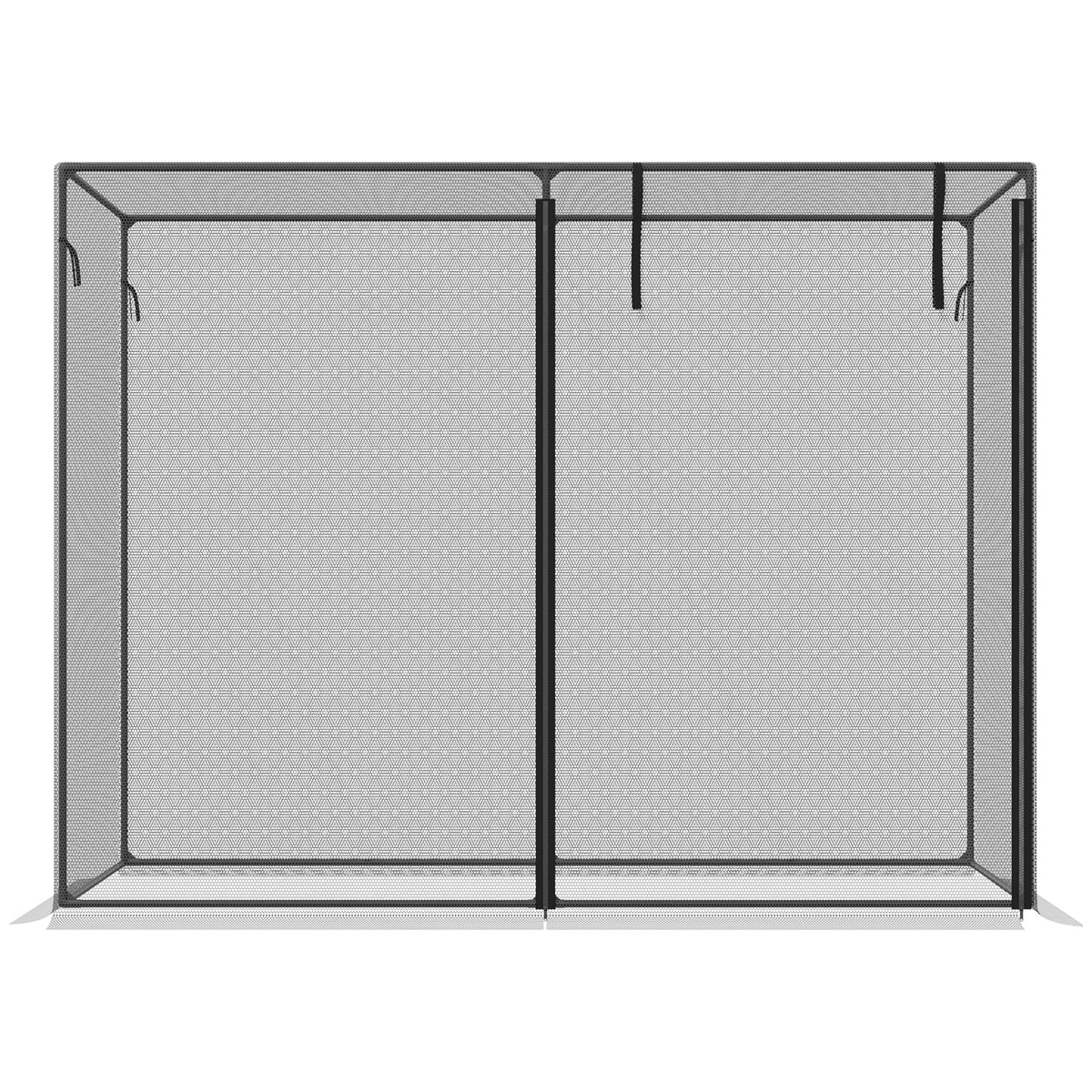 Crop Cage Plant Protector, 6 x 3 ft Walk-In Garden Netting Cover with Zippered Roll-Up Door, Steel Frame, Ground Stakes and Storage Bag, Black