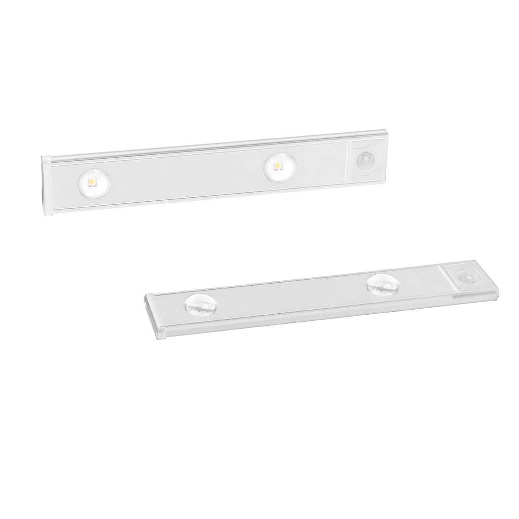 Rechargeable Under Cabinet Lights, 2 Pack Motion Sensor LED Closet Bar, Dimmable 3 Color Temperatures, 7.87 in, Black or White
