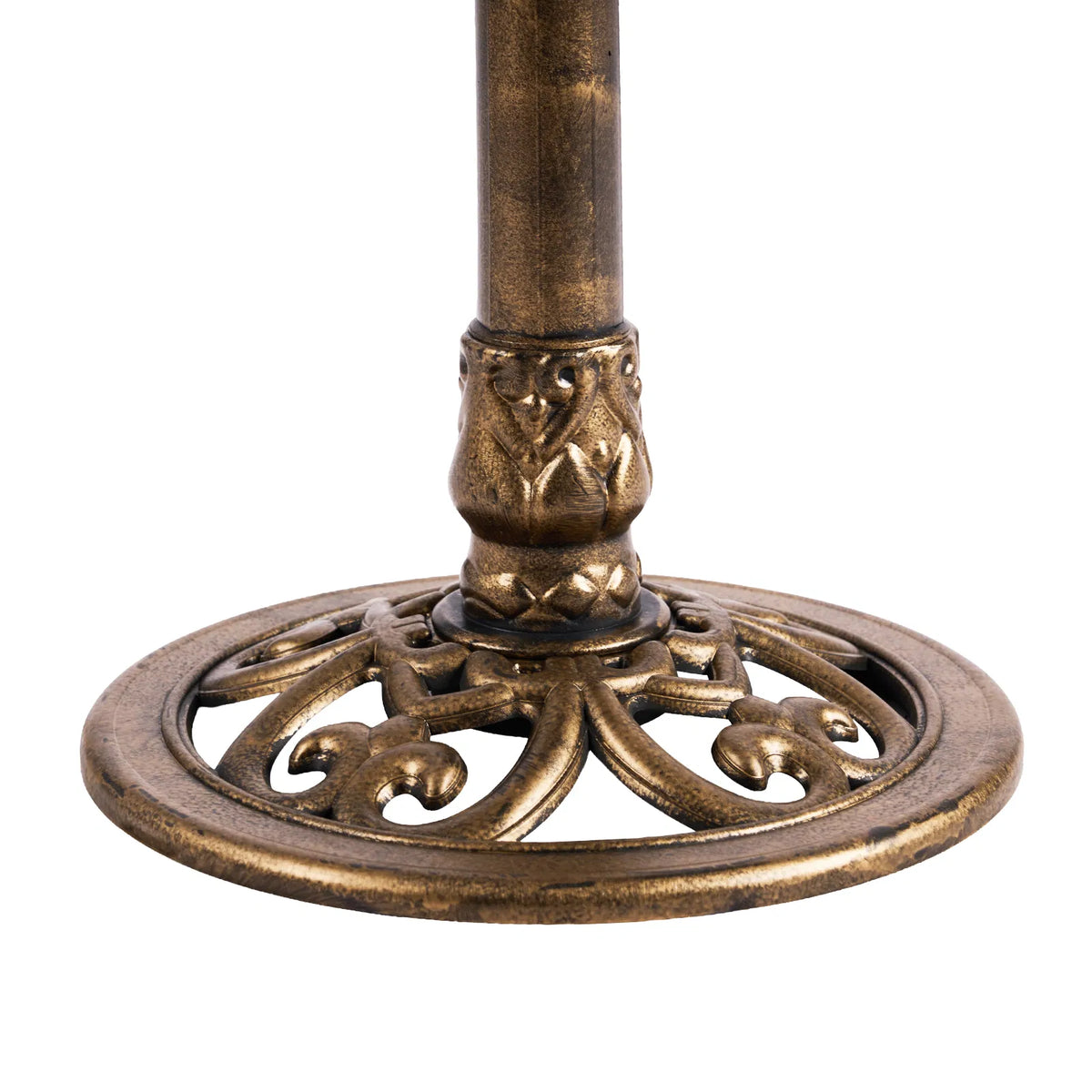 Pedestal Bird Bath with Feeder Tray, Antique Bronze Resin Lotus Leaf Basin, 50 x 50 x 86 cm Garden Birdbath