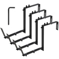 Adjustable Planter Box Brackets, Set of 4 Black Iron Flower Box Holders for Railings, Windowsills, Fences and Balconies