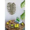 Gold Monstera Leaf Wall Decor, Aluminum Decorative Tray, 18.9" Tropical Botanical Accent