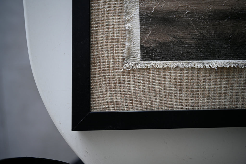 Vintage Landscape Framed Wall Art, 20x28 Inch Canvas Print, Black Frame and Linen Sesame Mat, Nature Scenery Decor for Living Room and Bedroom