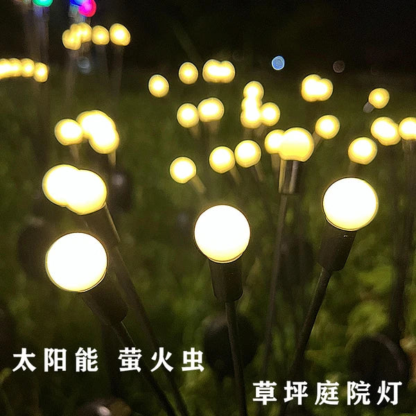 Solar Garden Lights, 4 Pack Firefly Stake Lights With 48 LEDs, 2 Lighting Modes, Warm White Swaying Outdoor Yard Decor