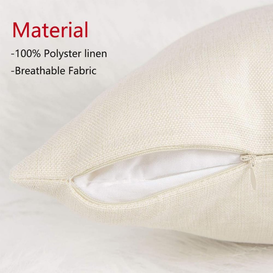 Christmas Tree Lumbar Pillow Cover, 12x20 Red Polyester Linen Xmas Throw Pillowcase
